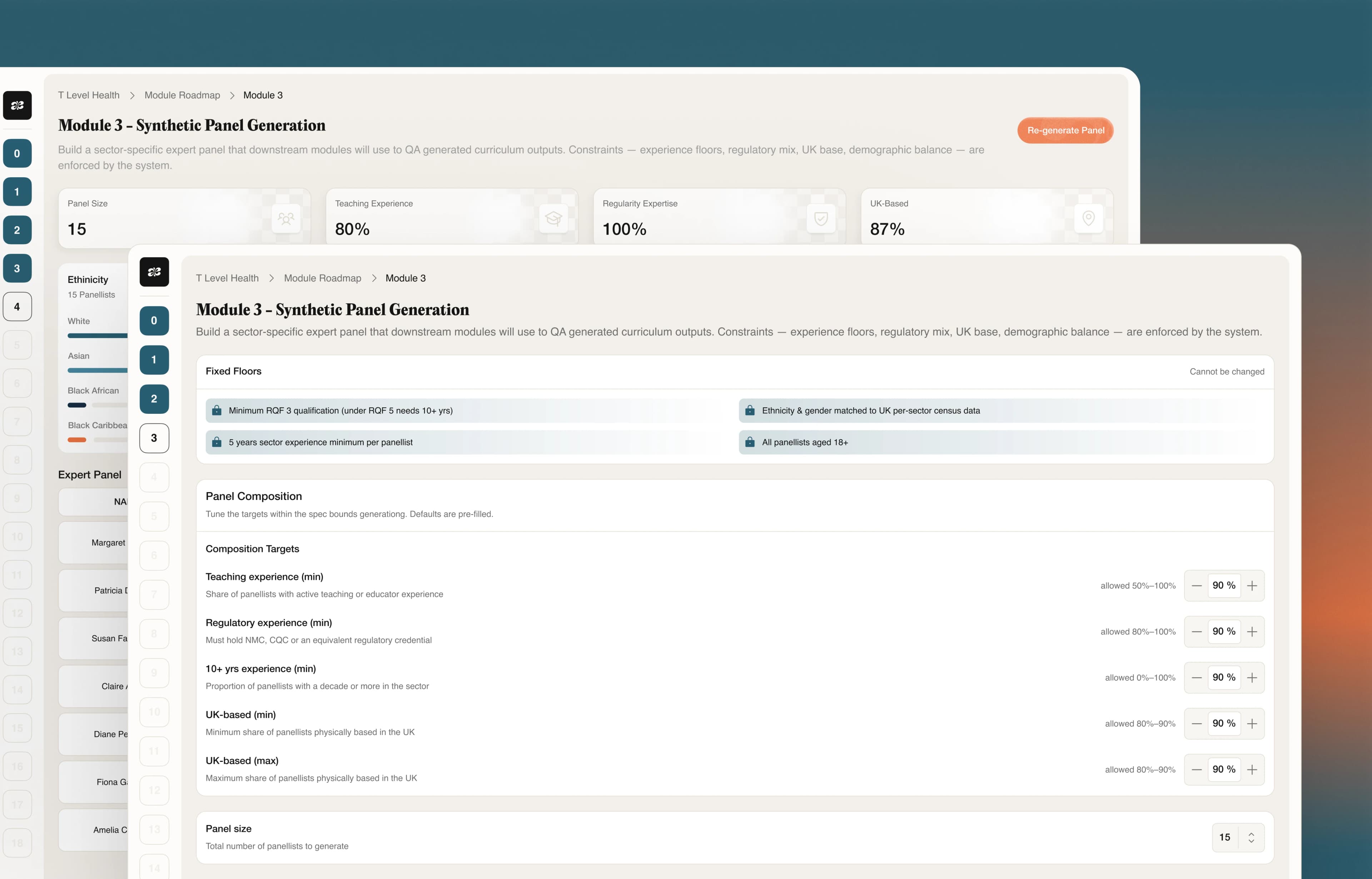 Synthetic Expert Panels module in the Shybird platform